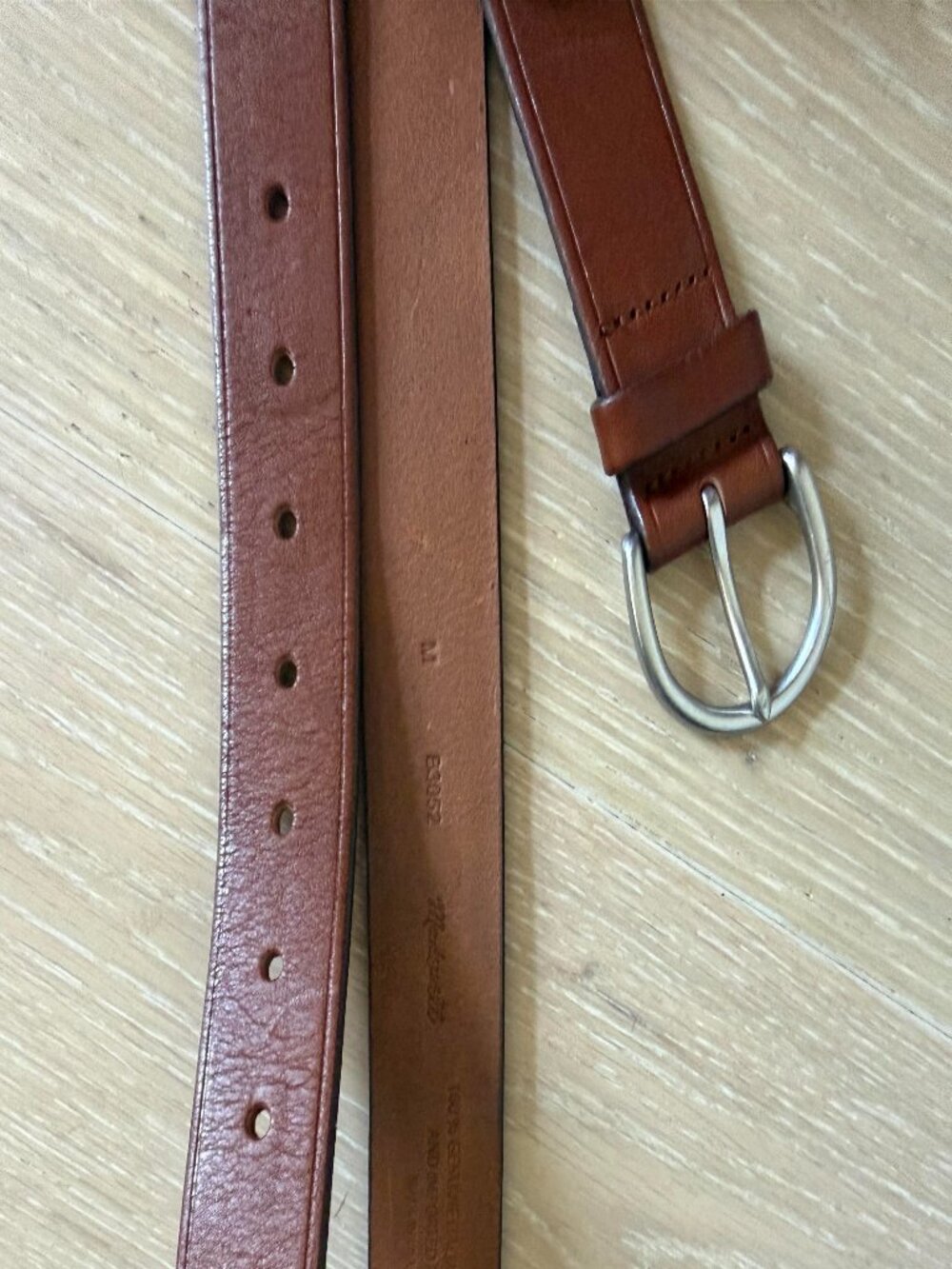 Madewell Perfect Italian Leather Silver Buckle Belt Classic Pecan Brown - Medium - Picture 3 of 4